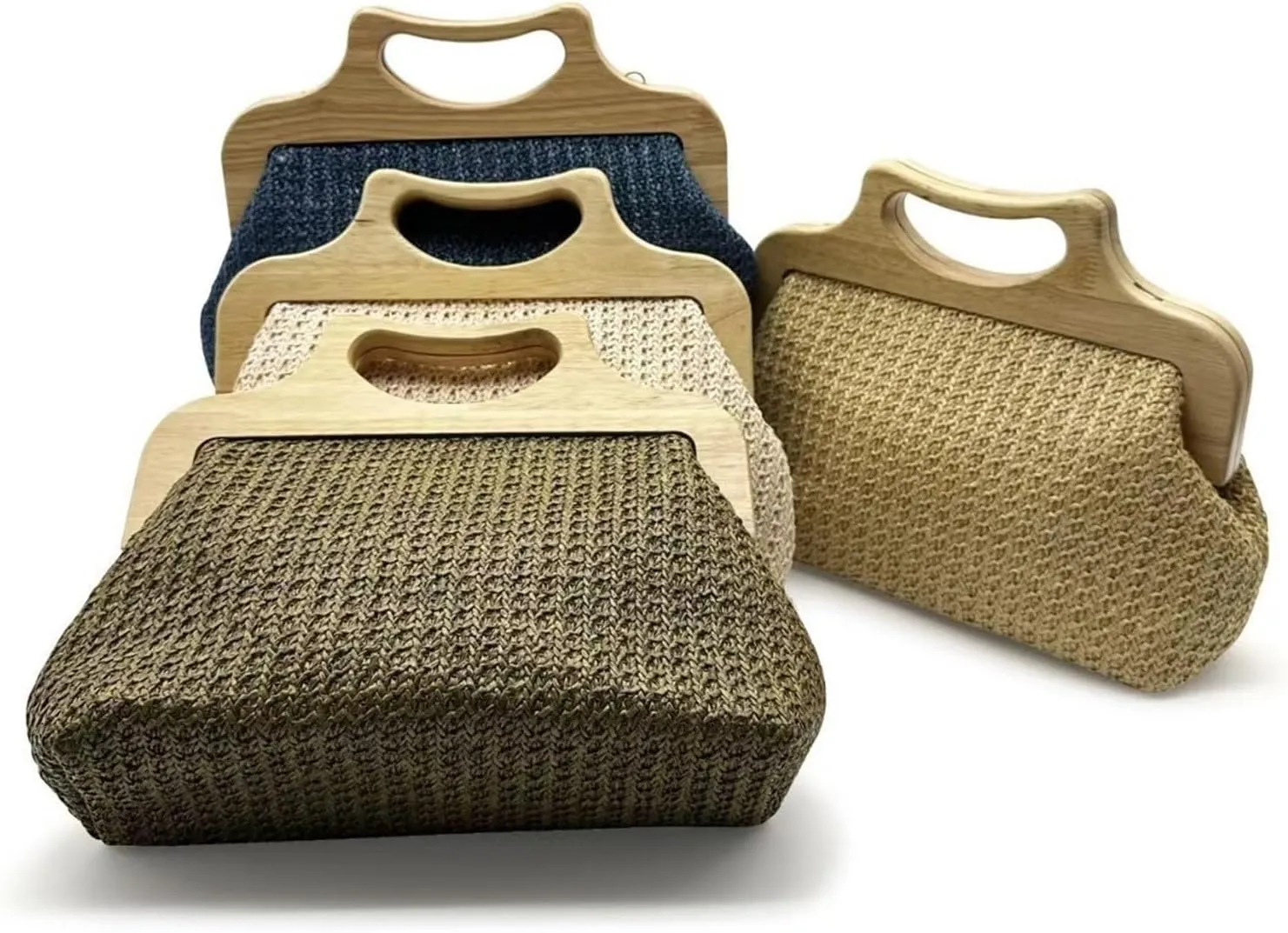 2024 Straw Women's Bag Small Square Bag Handbag(A)