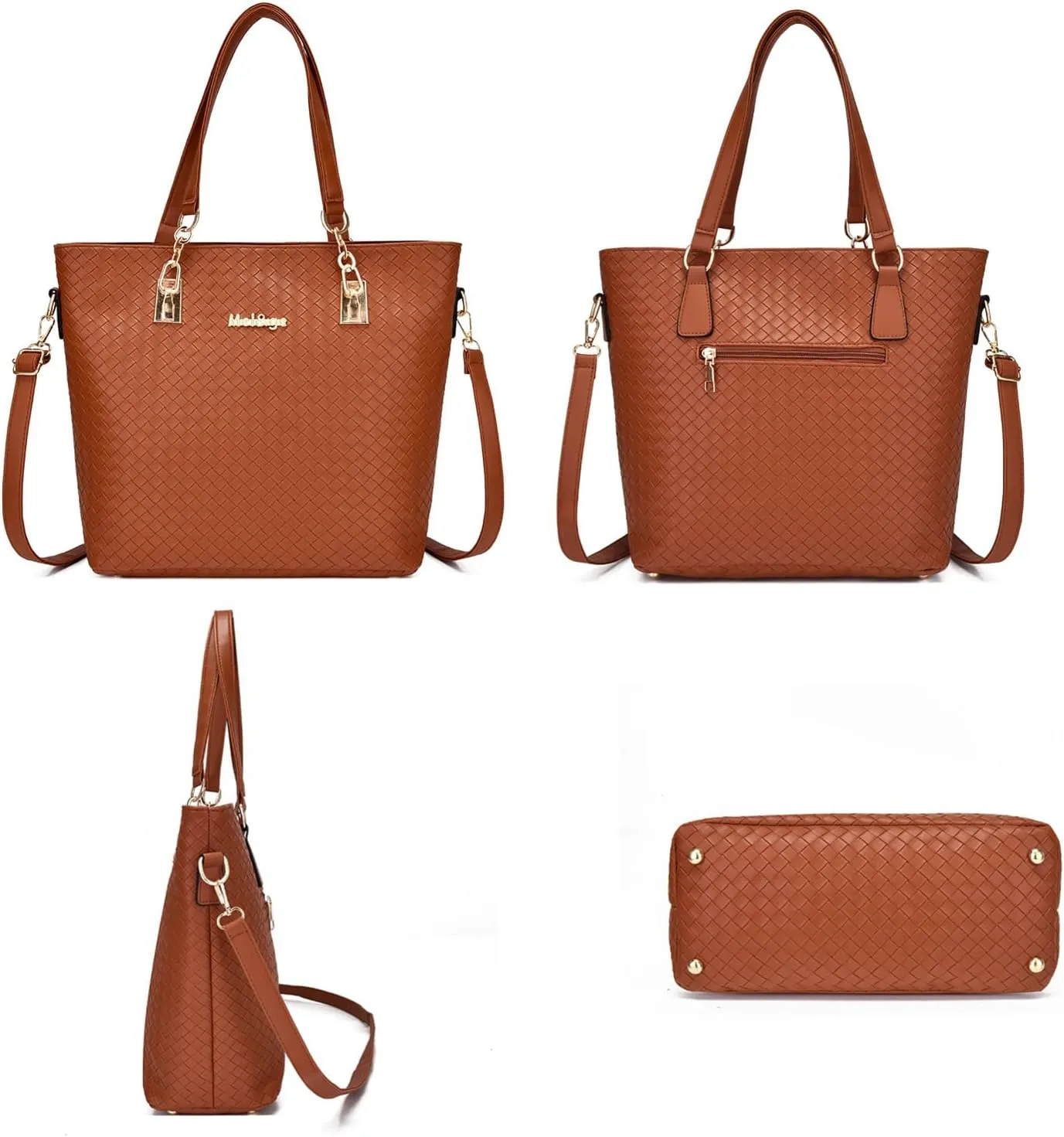 2025 Fashionable Woven Pattern 6-Piece Bag Set Trendy and Versatile Handbag Set for Women