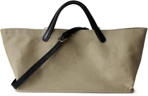 2025 new leather French niche bag casual versatile large capacity commuter messenger tote bag (Cloth apricot pre-sale)