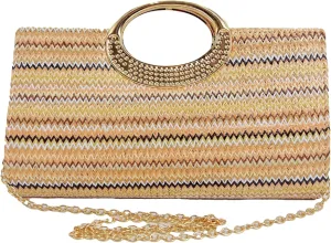 2025 Straw Beach Bag Women Woven Tote Crochet Crossbody Purse Wedding Clutch Striped Summer Bow Flip Top Handbag