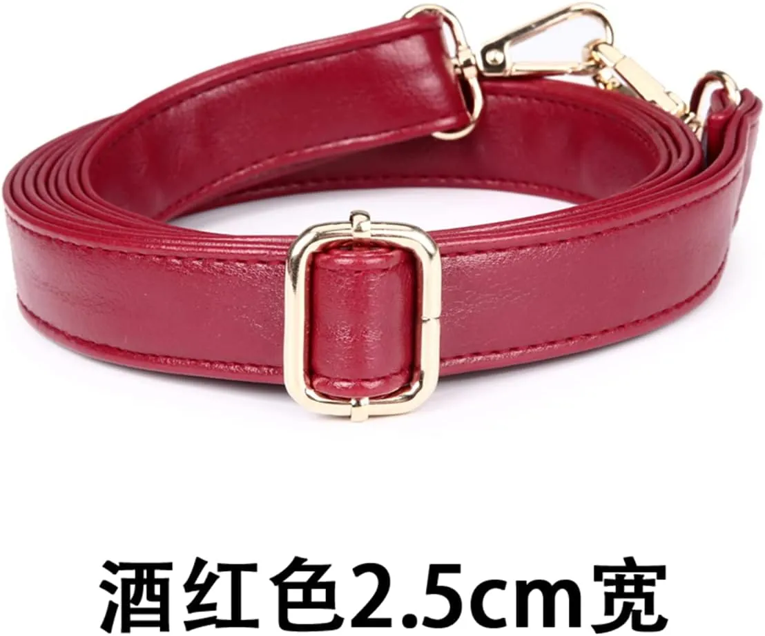 2.5 cm Purse Straps Replacement Crossbody Sheepskin Pattern Leather Adjustable Shoulder Bag Strap for Cross Body Handbag 59" (Red)