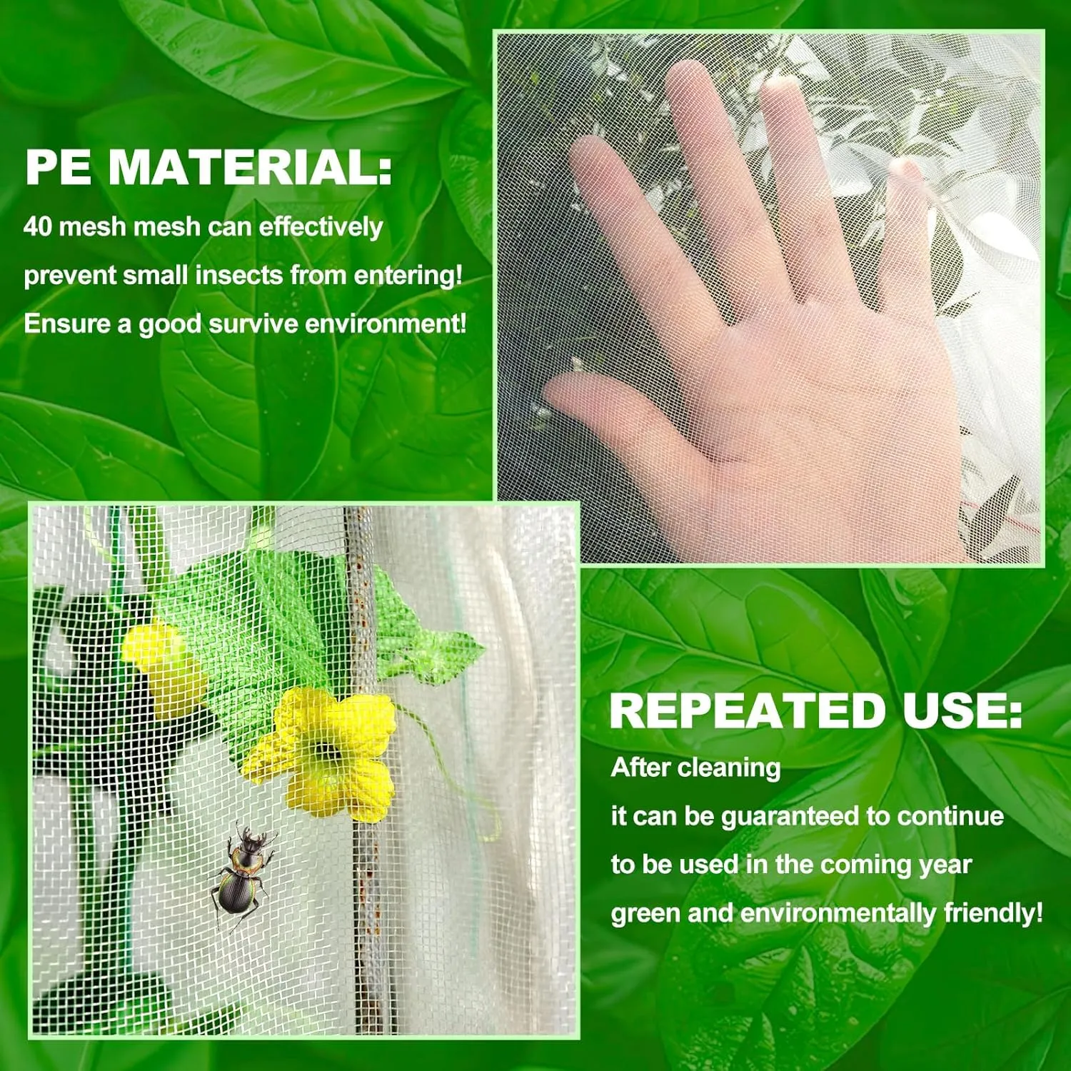 4 Pcs Plant Barrier Net Mesh, Plant Barrier Net Mesh, Bird Netting, Barrier Bags for Vegetables Fruits, Tomato Plant Netting for Protect Plants from Birds(6.56 x 6.56 FT)