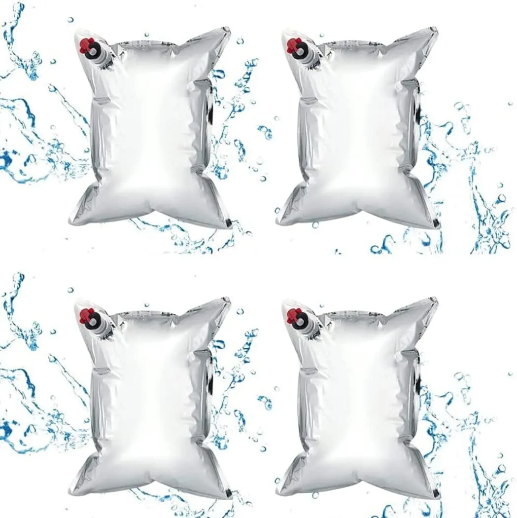 4 Piece Emergency Water Bag Pack Collapsible Water Container Outdoor Portable Collapsible Water Bags Can Be Used for Outdoor Camping