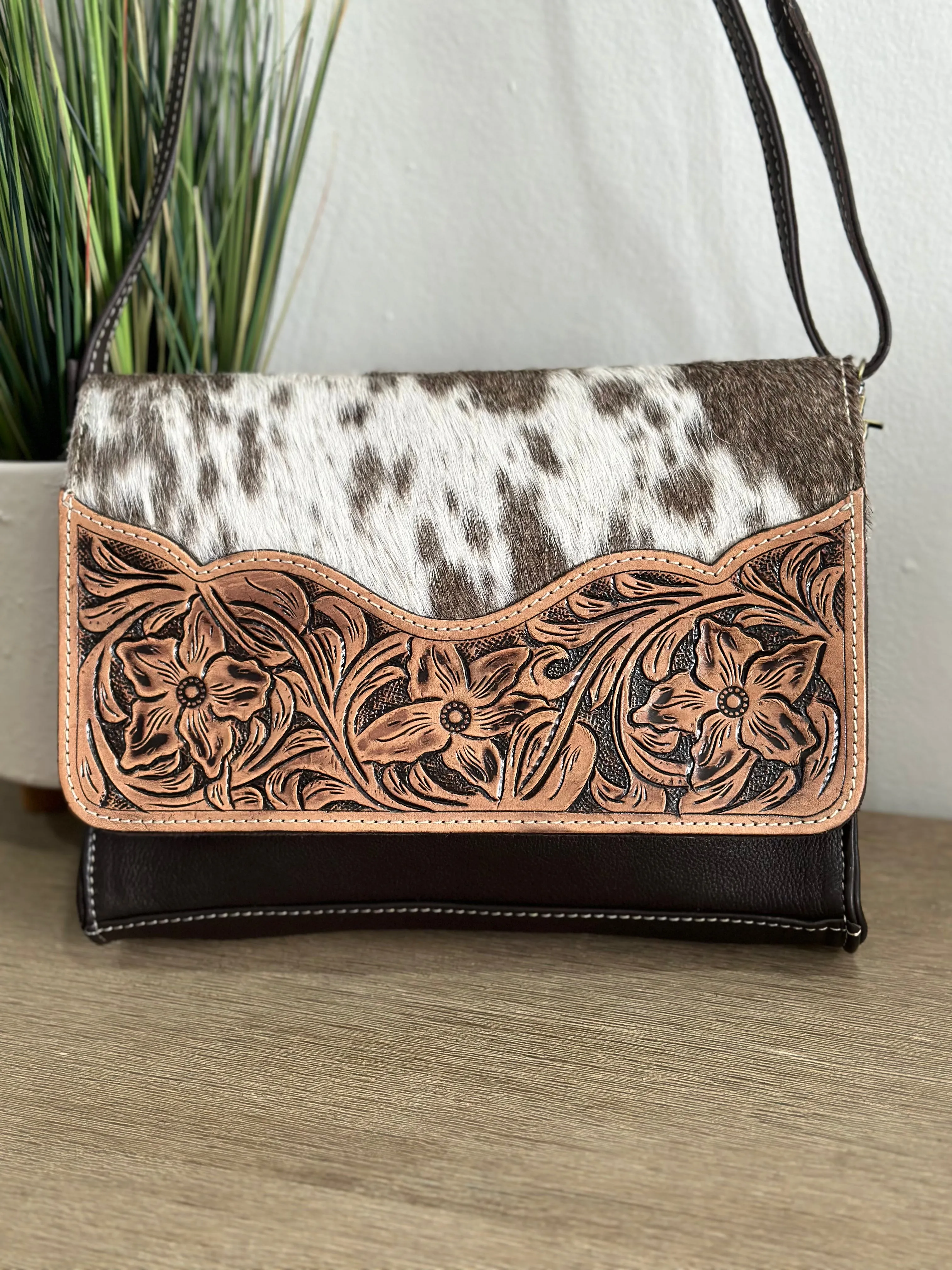 ABBY - Leather Tooled Crossbody Bag # 2