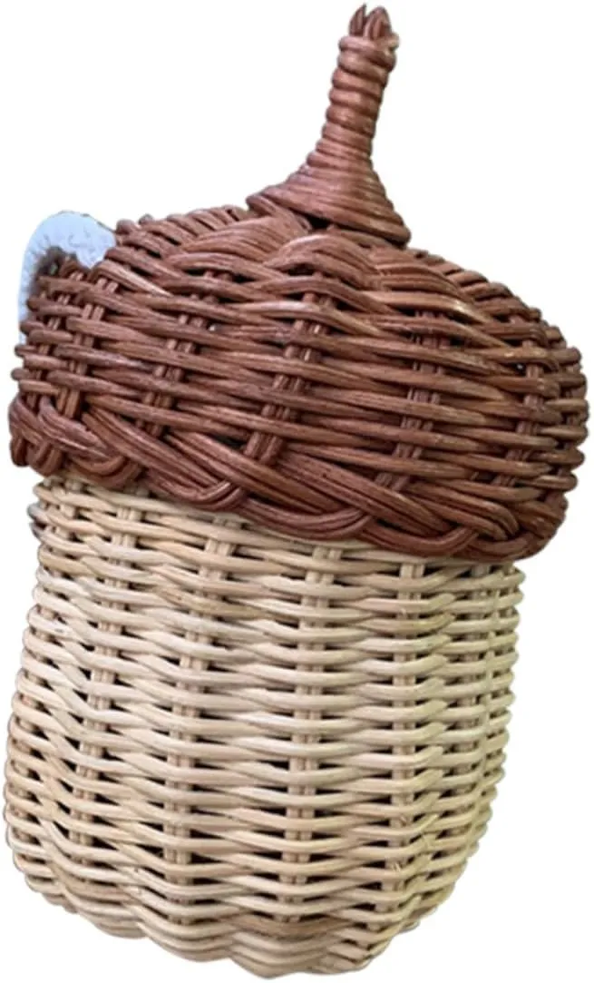 ABOOFAN Unique Boys and Girls Cross Body Pouch Rattan Basket Bag Storage Bag Adorable Photo Prop Fun Mini Pouch