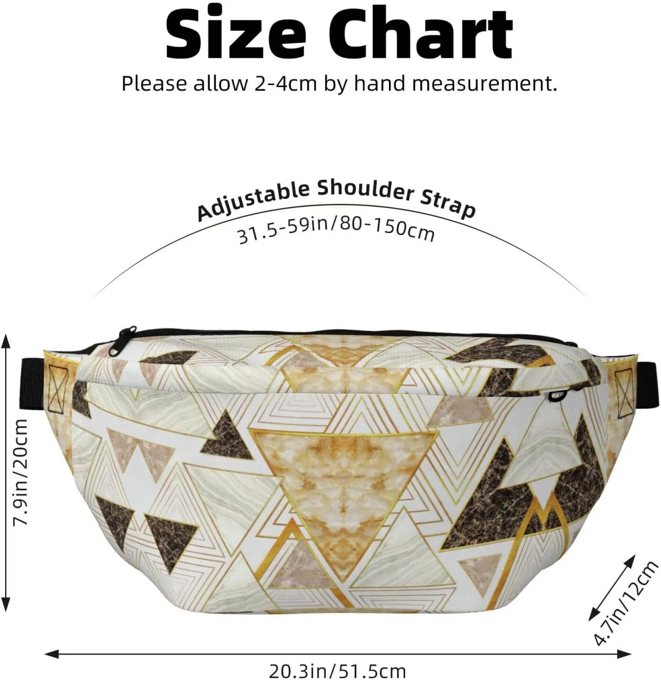 Abstract Geometric Pattern Multi-Purpose Fanny Pack and Crossbody Bag - High Capacity with Zipper Pockets, Ideal for Men and Women