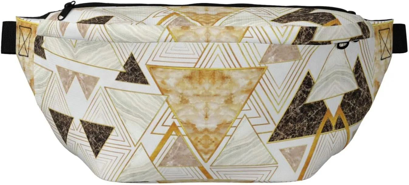 Abstract Geometric Pattern Multi-Purpose Fanny Pack and Crossbody Bag - High Capacity with Zipper Pockets, Ideal for Men and Women