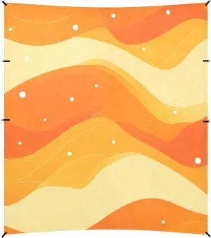 Abstract Glitter Yellow Wave Lines dots Beach Tent & Canopy UPF50  Water-Resistant Outdoor Sun Shade Includes Sand Shovel, Sandbags, Stability Poles for Backyard, Grassland, Park