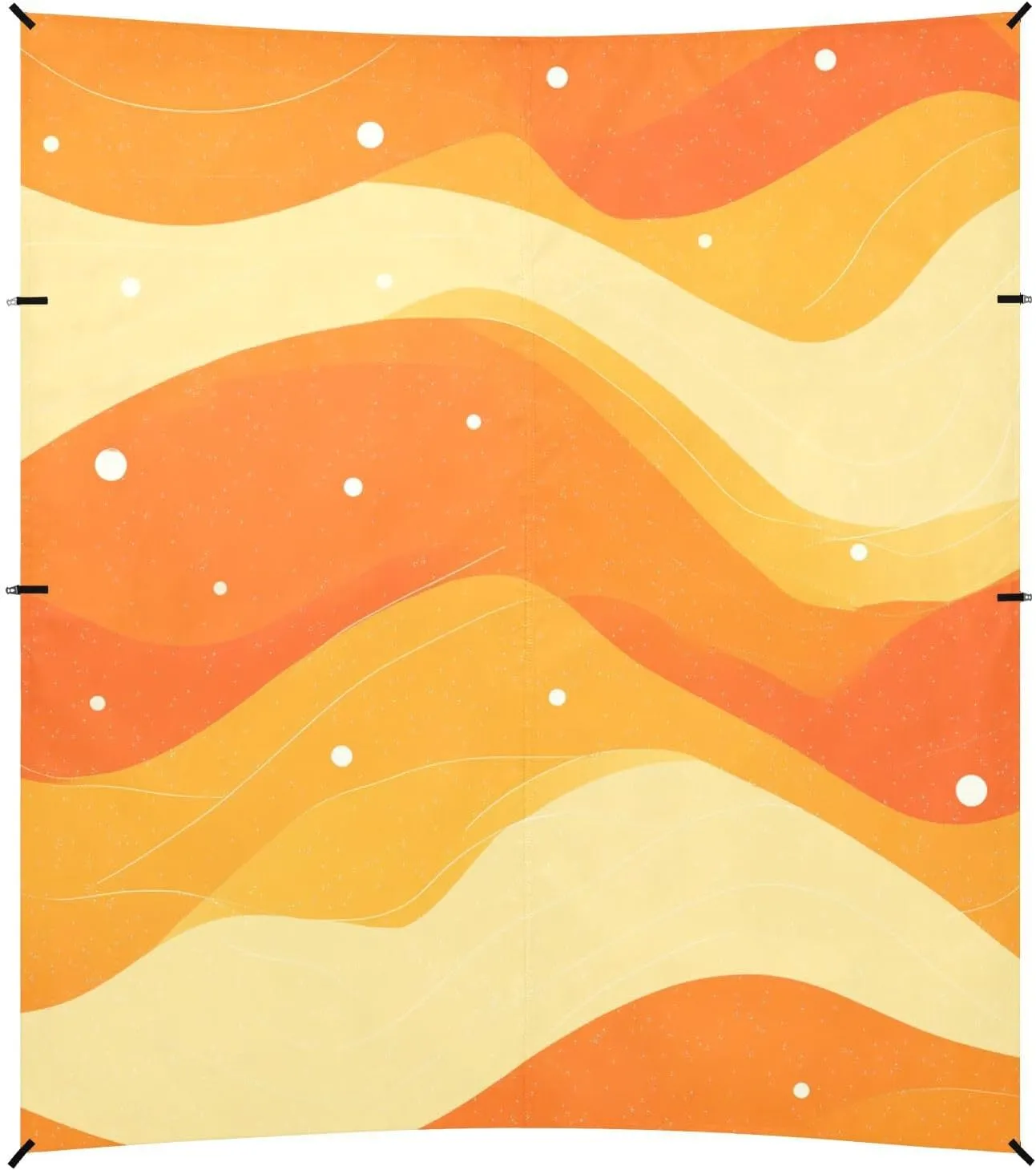 Abstract Glitter Yellow Wave Lines dots Beach Tent & Canopy UPF50  Water-Resistant Outdoor Sun Shade Includes Sand Shovel, Sandbags, Stability Poles for Backyard, Grassland, Park