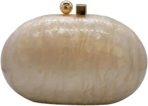 Acrylic Evening Clutch Bag for Women Shell Shape Shoulder Crossbody Bag Glitter Marble Purse Handbag
