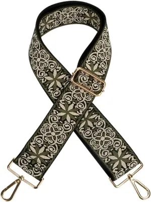 Adjustable Purse Strap Guitar Strap Shoulder Bag Sling Bag Purse Strap Replacement Crossbody Grilles Silver Clasp Olive Green