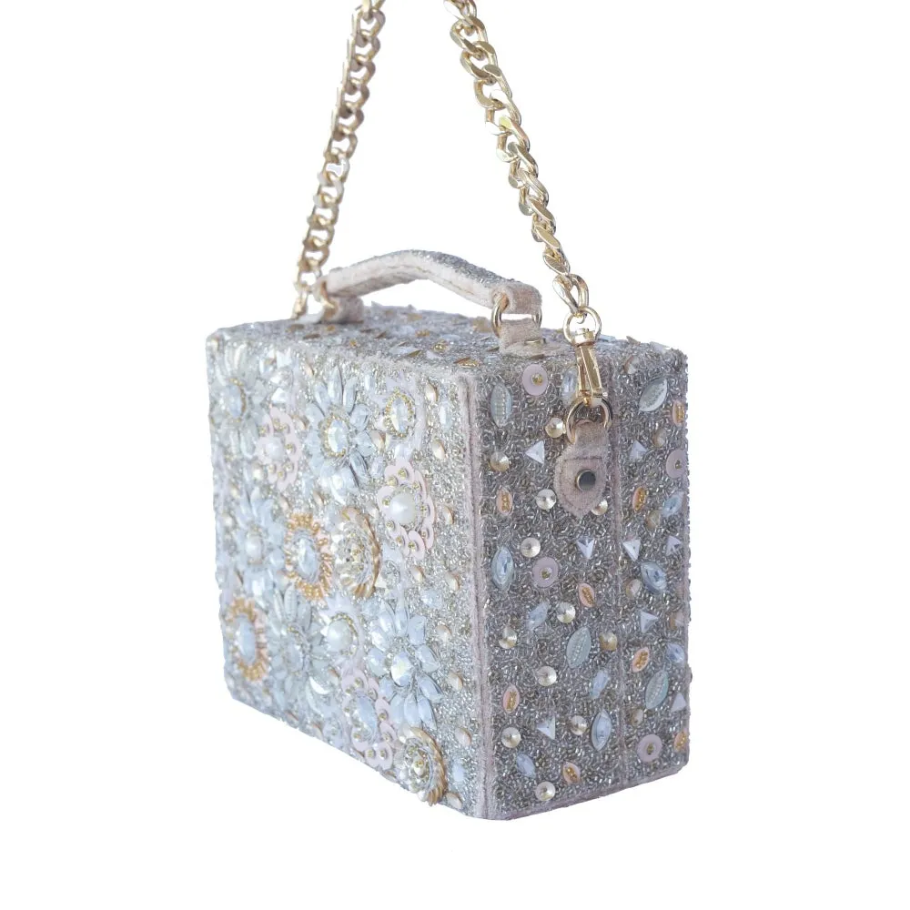 Adora By Ankita Cream Fiza Clutch Bag
