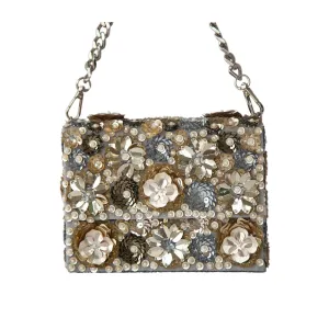 Adora By Ankita Multi-Color Metallic Wildflower Clutch Bag
