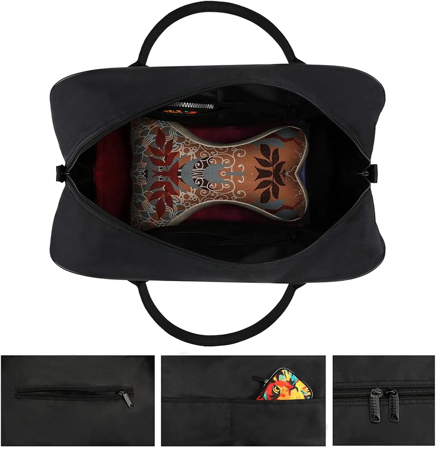 Adults Large Capacity Nylon Colorful Floral Fashion Handbag for Traveling 13" X 19" X 8"