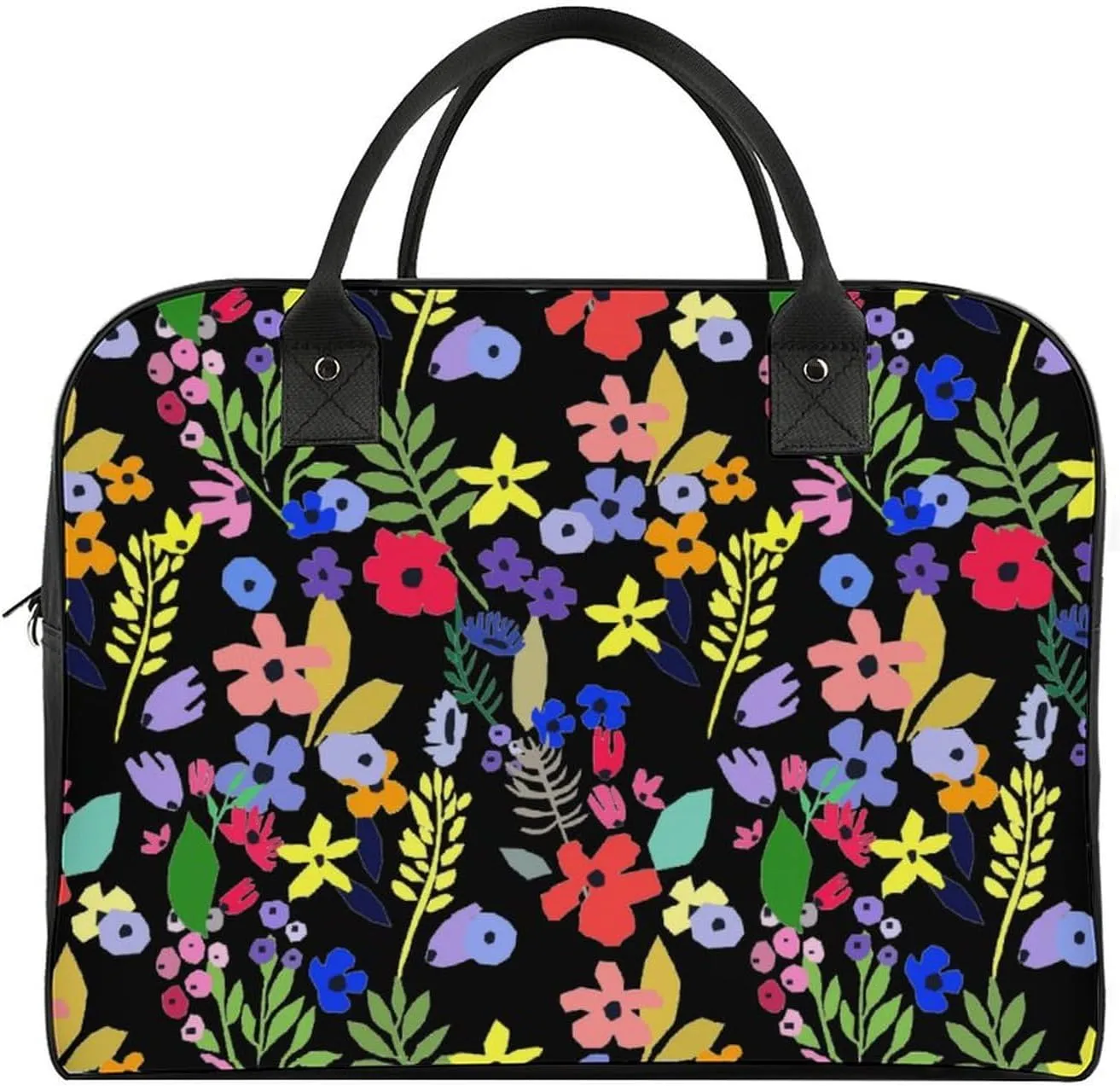 Adults Large Capacity Nylon Colorful Floral Fashion Handbag for Traveling 13" X 19" X 8"