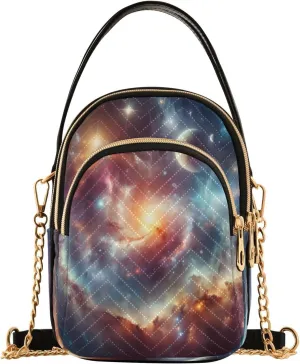 ALAZA Quilted Crossbody Bags for Women,Space Universe Women's Crossbody Handbags Small Travel Purses Phone Bag