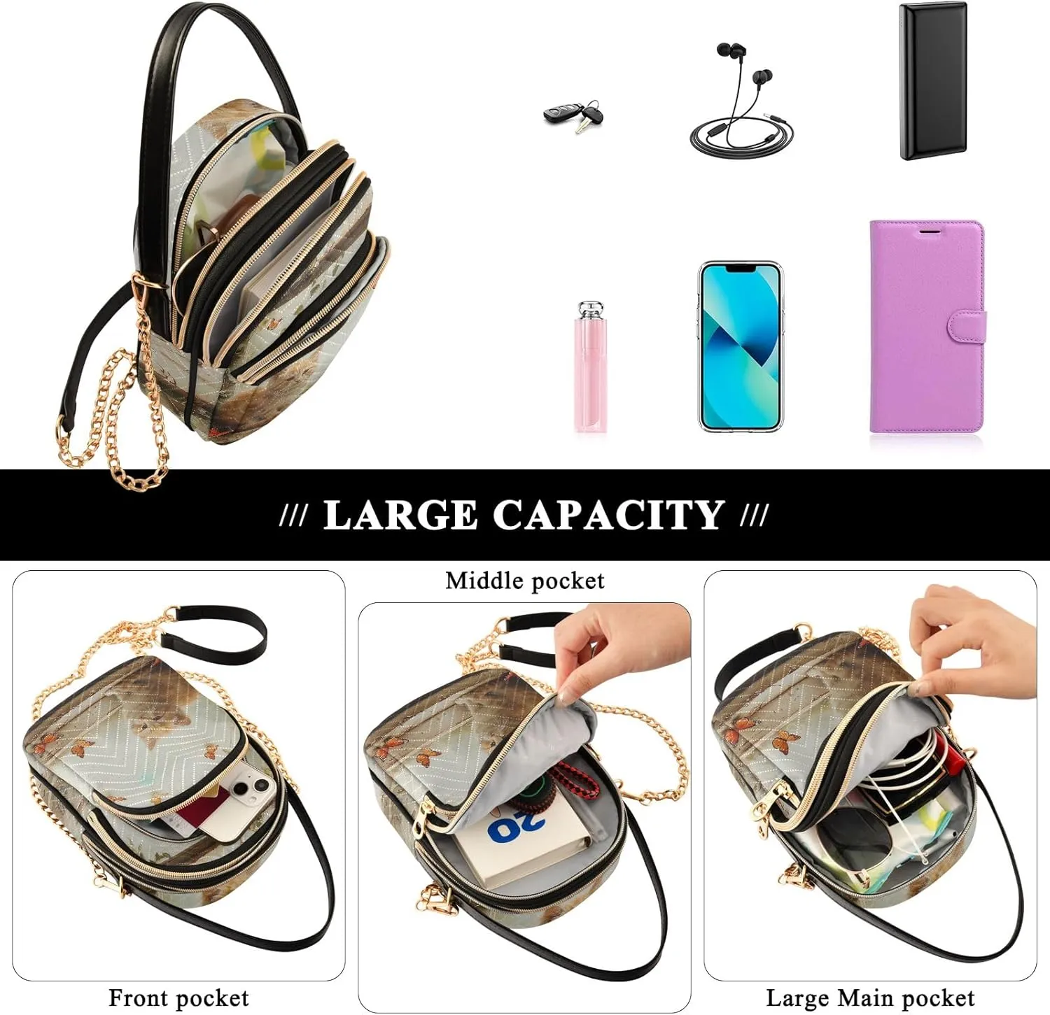 Amber Dusk Crossbody Bags for Traveling Crossbody Phone Case