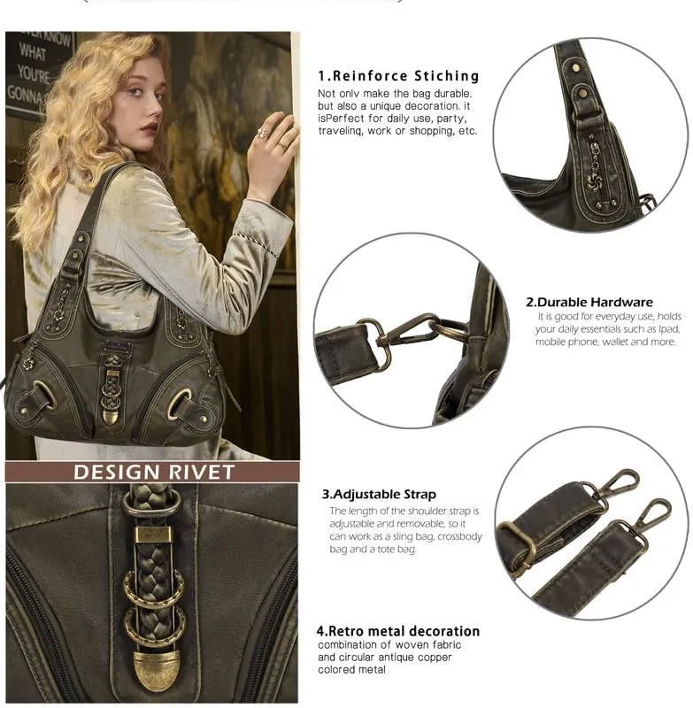 Angelkiss Hobo Purses and handbags for Women Satchel Handbag Women Purses Large Daily Shoulder Bags