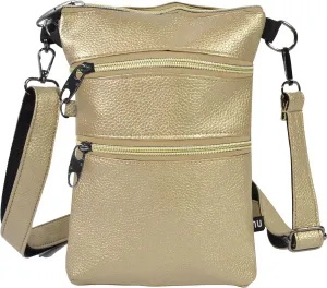 Anti-theft 3 Zipper Crossbody Detachable Strap Credit Card Holder
