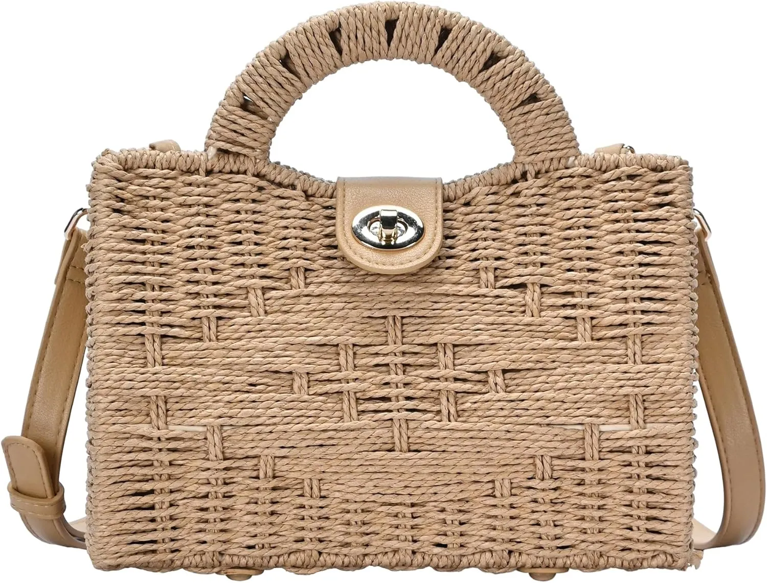 Antik Kraft Maple Straw Crossbody | Bamboo Straw Purse for Women | Stylish and Eco-Friendly Handbag