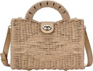 Antik Kraft Maple Straw Crossbody | Bamboo Straw Purse for Women | Stylish and Eco-Friendly Handbag