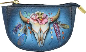 Anuschka Women's Original Hand-Painted Genuine Leather Zip Pouch Purse