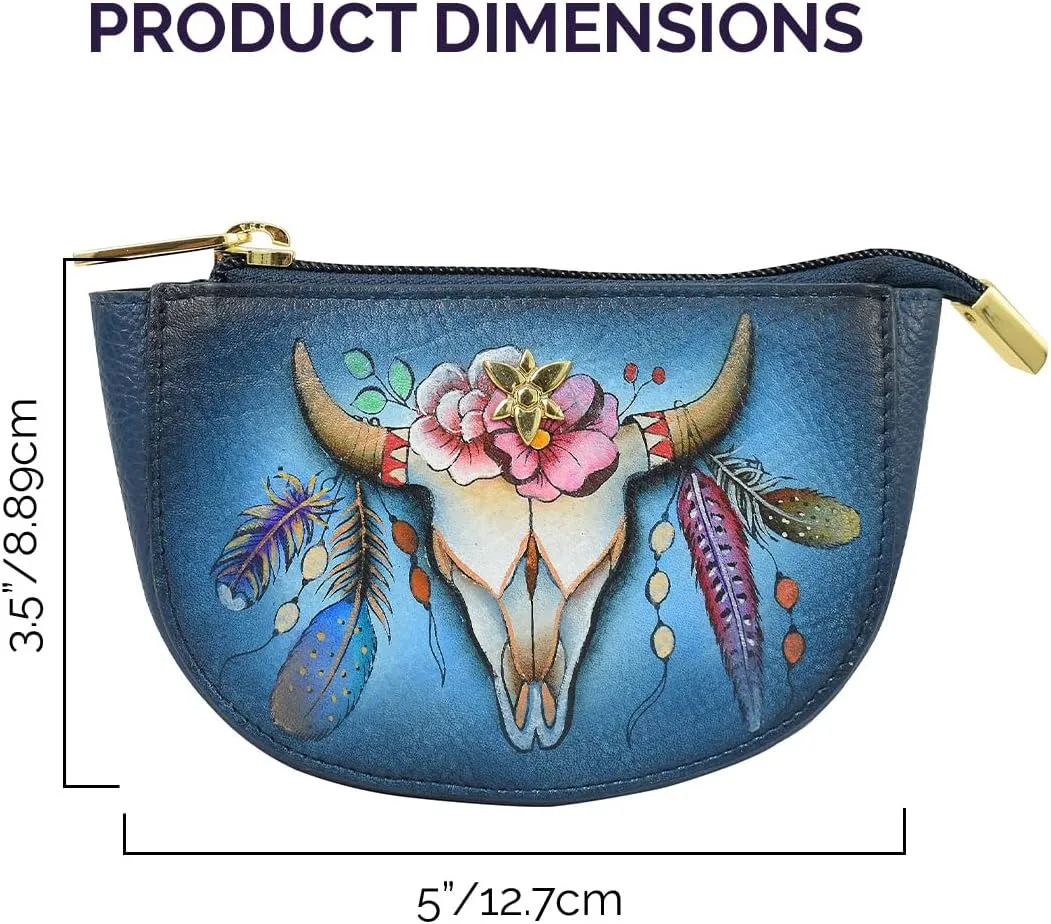 Anuschka Women's Original Hand-Painted Genuine Leather Zip Pouch Purse