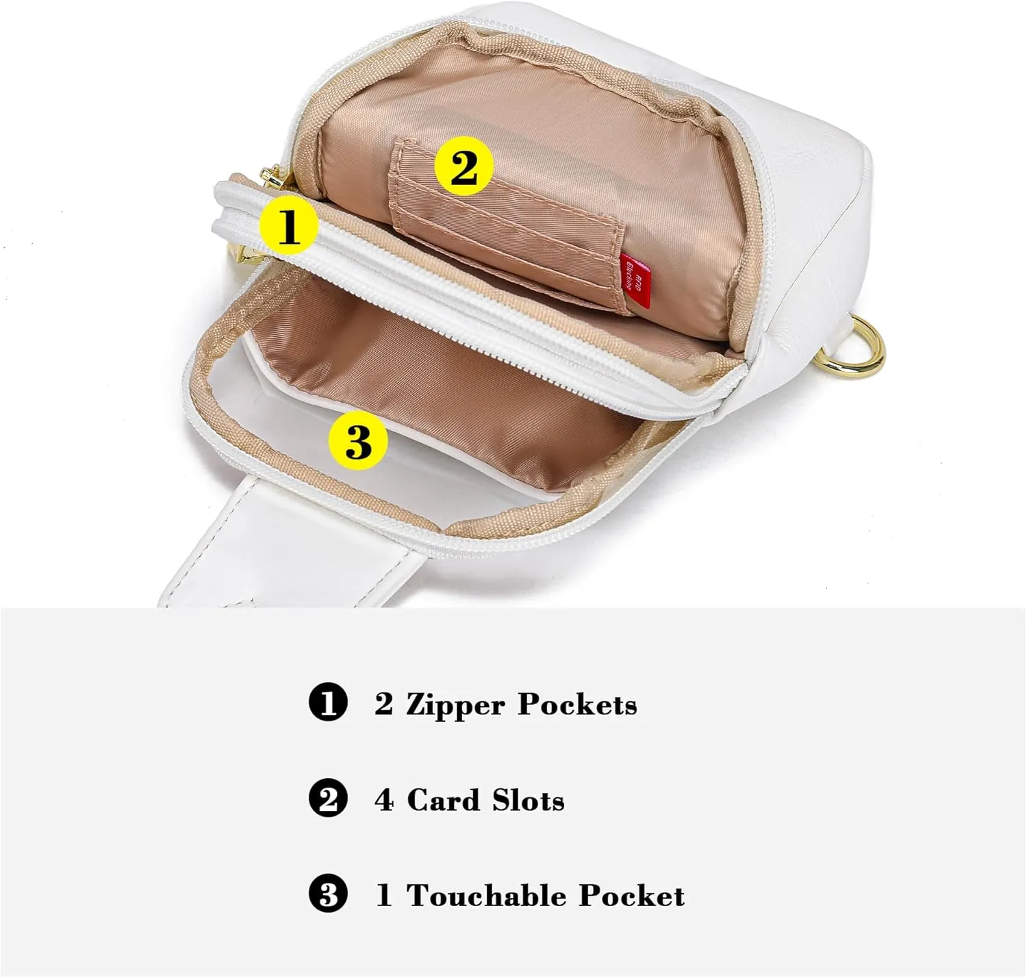 AOCINA INICAT Small Sling Bag Crossbody Vegan Leather Fanny Packs for Women Fashionable Chest Bag for Travel