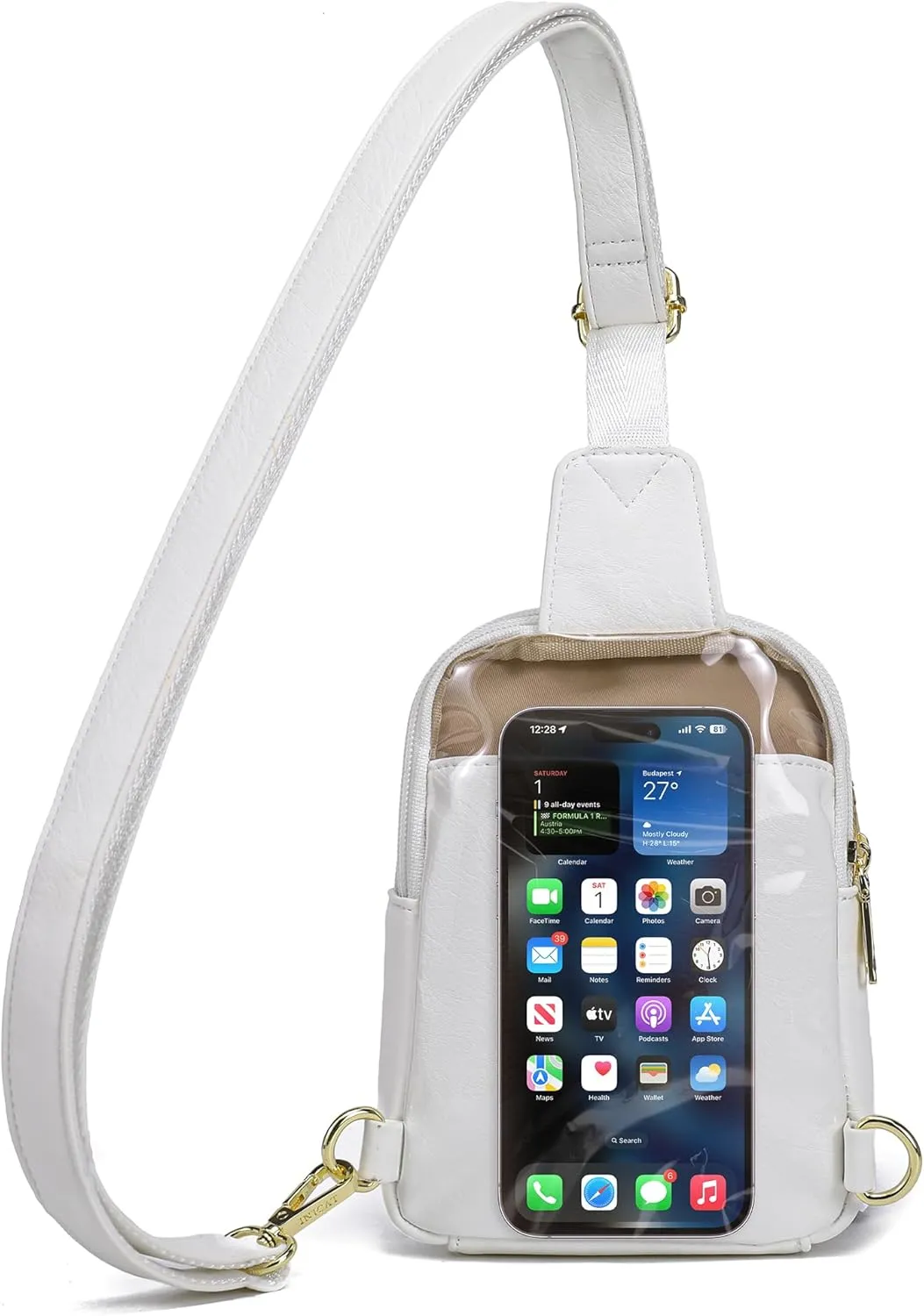AOCINA INICAT Small Sling Bag Crossbody Vegan Leather Fanny Packs for Women Fashionable Chest Bag for Travel