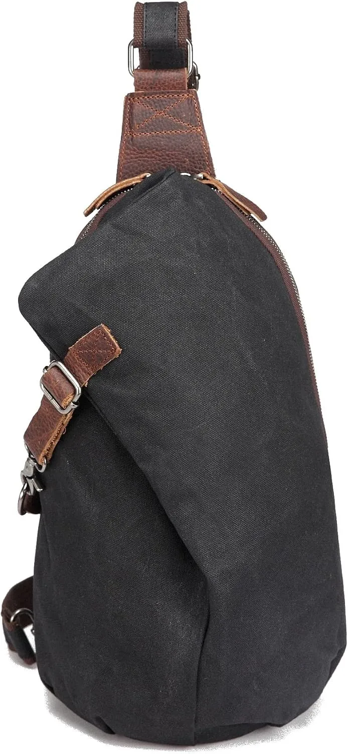 AOTIAN Unisex Sling Backpack Waxed Canvas Crossbody Bag Daypack 10 Liters, Height 14.5 Inches