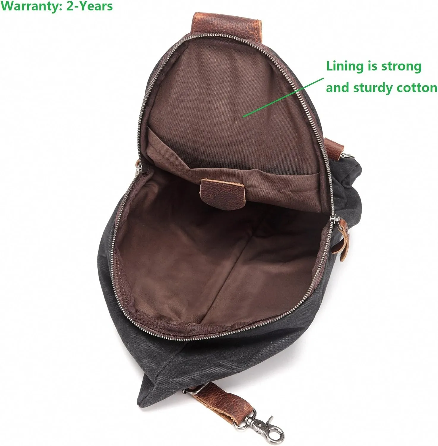 AOTIAN Unisex Sling Backpack Waxed Canvas Crossbody Bag Daypack 10 Liters, Height 14.5 Inches