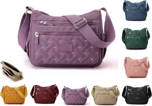 Appreciarel Crossbody Bag, Nylon Printed Shoulder Messenger Bag, Adjustable Shoulder Strap, Large Capacity