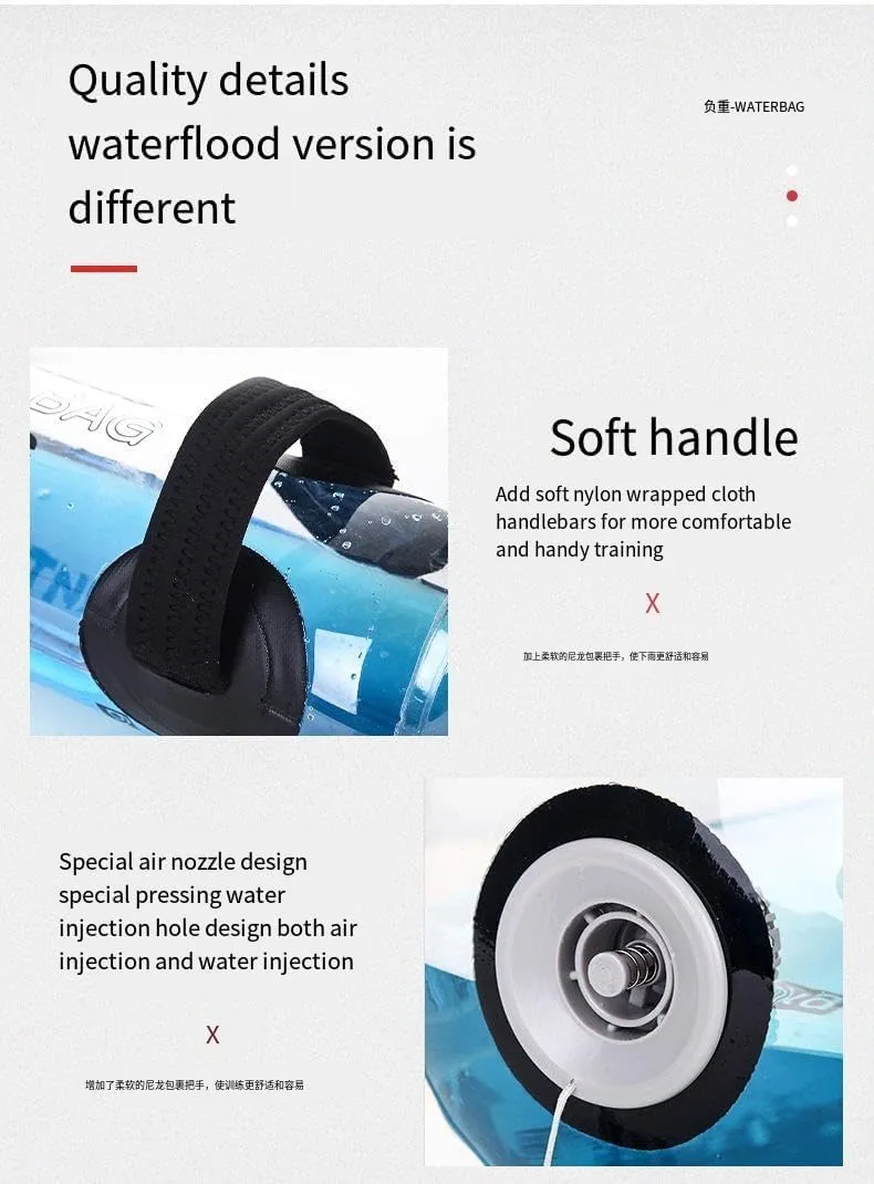 aqua training bag exercise replace water weight training with kettlebells, dumbbells, and sandbags. Travel adjustable fitness equipment is portable and helps achieve fitness balance and core stability