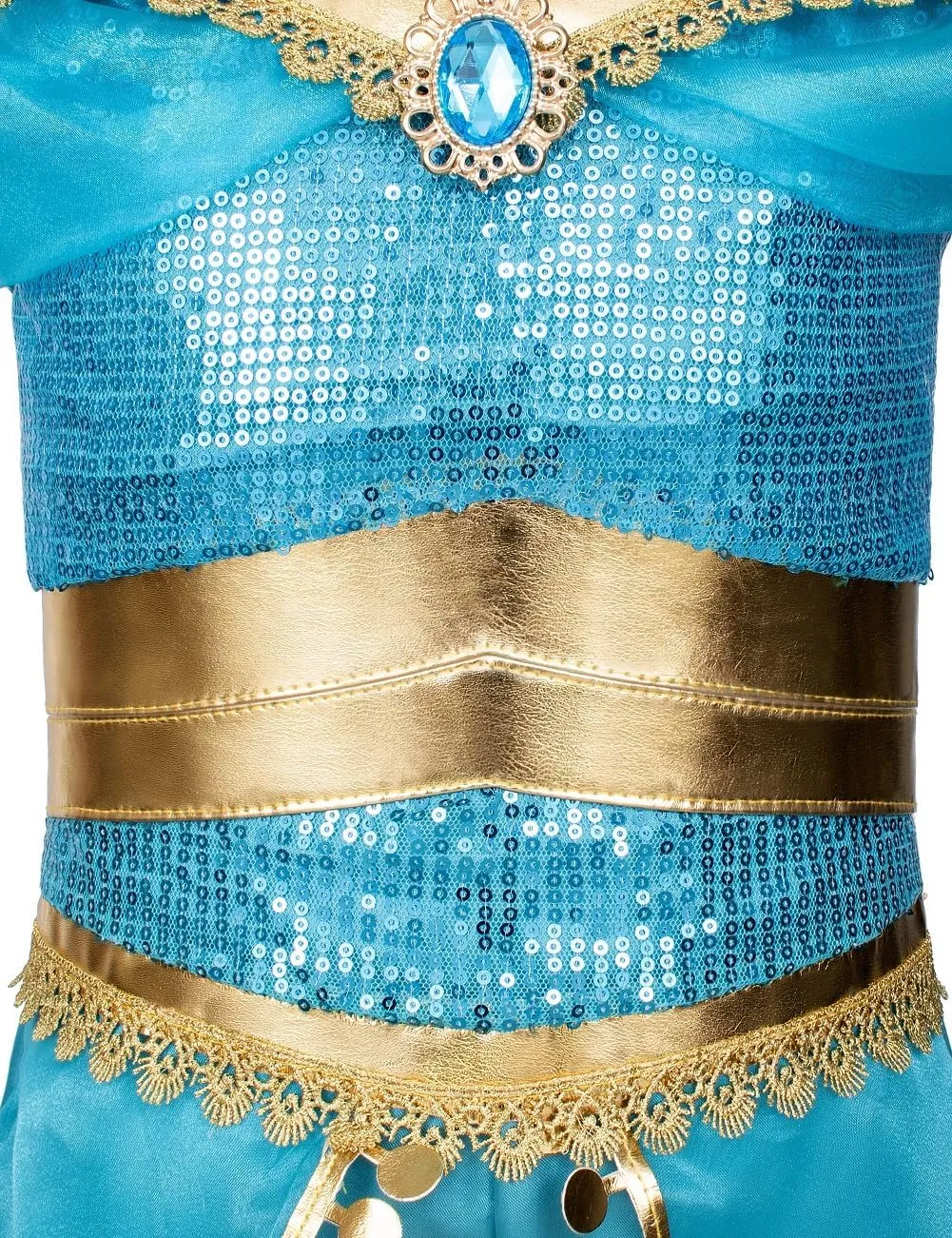 Arabian Princess Costume for Toddler Girls - with Sequin Small bag, Headband