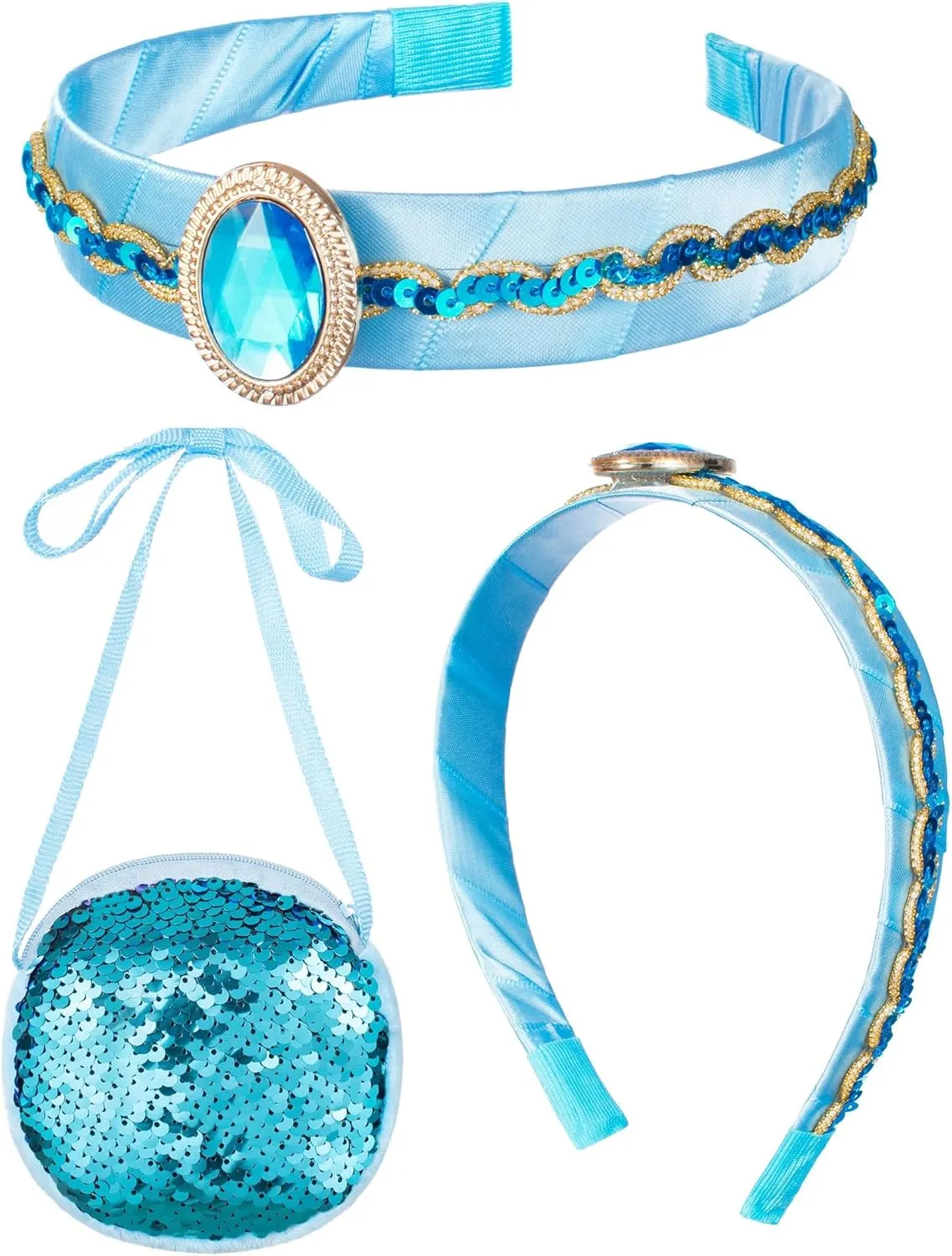 Arabian Princess Costume for Toddler Girls - with Sequin Small bag, Headband