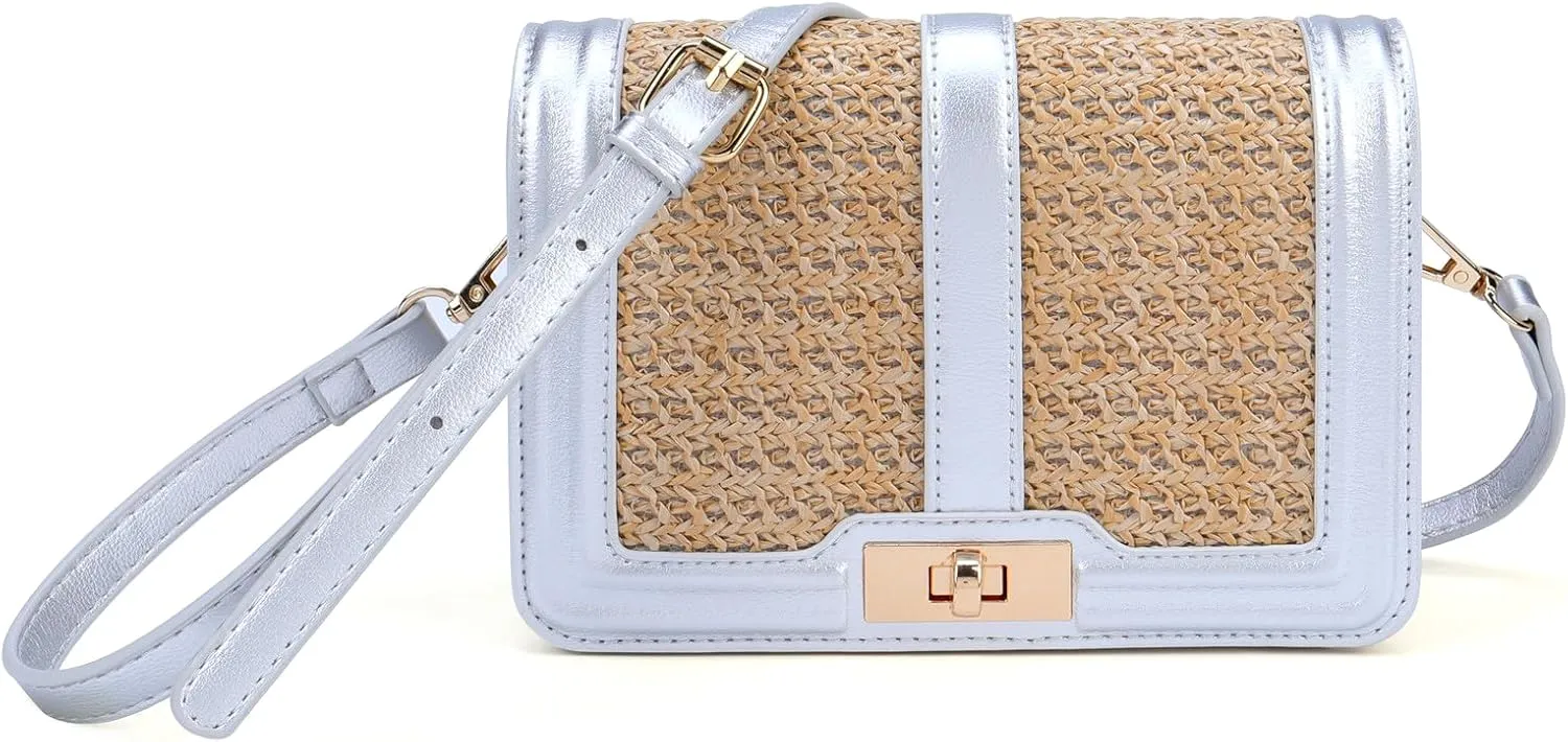 Ayliss Straw Crossbody Bags for Women Summer Straw Purses and Handbags Shoulder Clutch Beach Purse Bag Woven Vacation