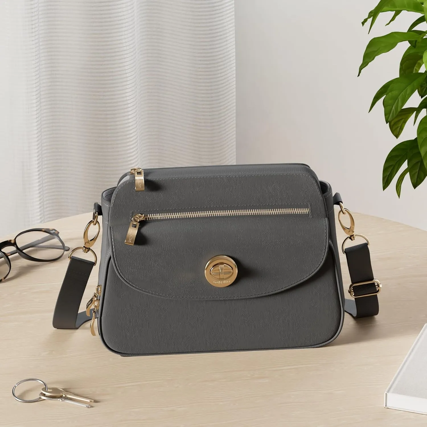 Baggallini Calais Crossbody Bags for Women 9.5"x7" Travel Handbag Purse w/RFID Front Wallet Lightweight Water-Resistant