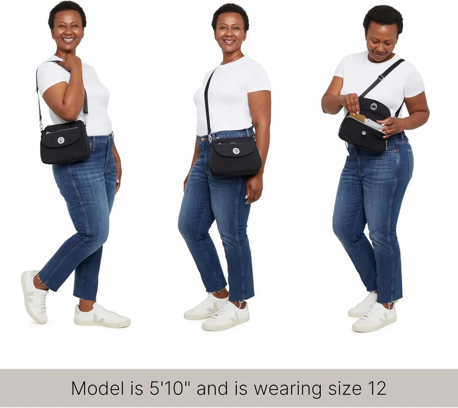 Baggallini Calais Crossbody Bags for Women 9.5"x7" Travel Handbag Purse w/RFID Front Wallet Lightweight Water-Resistant