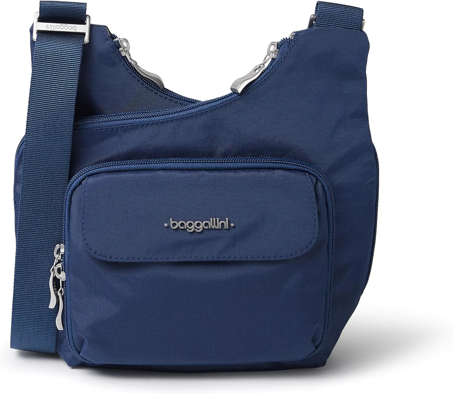 Baggallini Criss Cross 10x11 Crossbody Women Lightweight Water-Resistant Nylon Travel Bag W/RFID & Quick Access Pockets