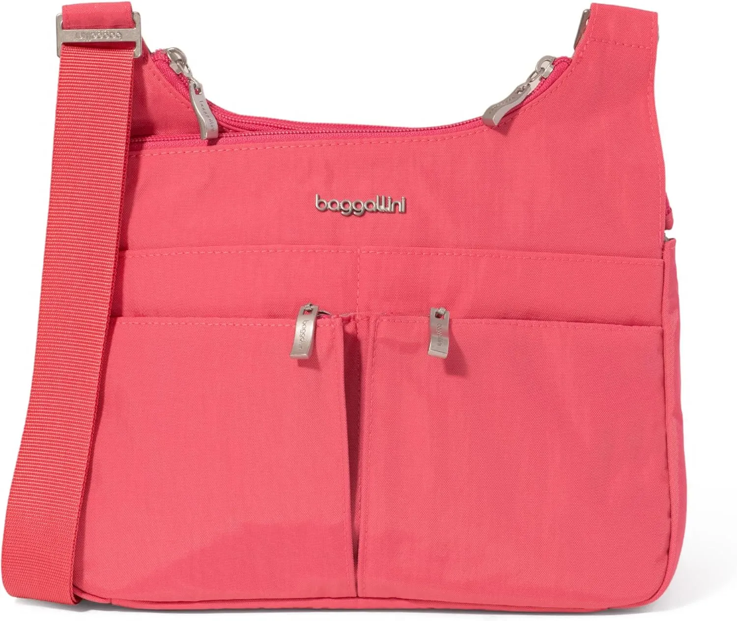 Baggallini Cross Over Crossbody Women 11x8.5 Medium Travel Bag Lightweight Water-Resistant Nylon Organized Handbag Purse
