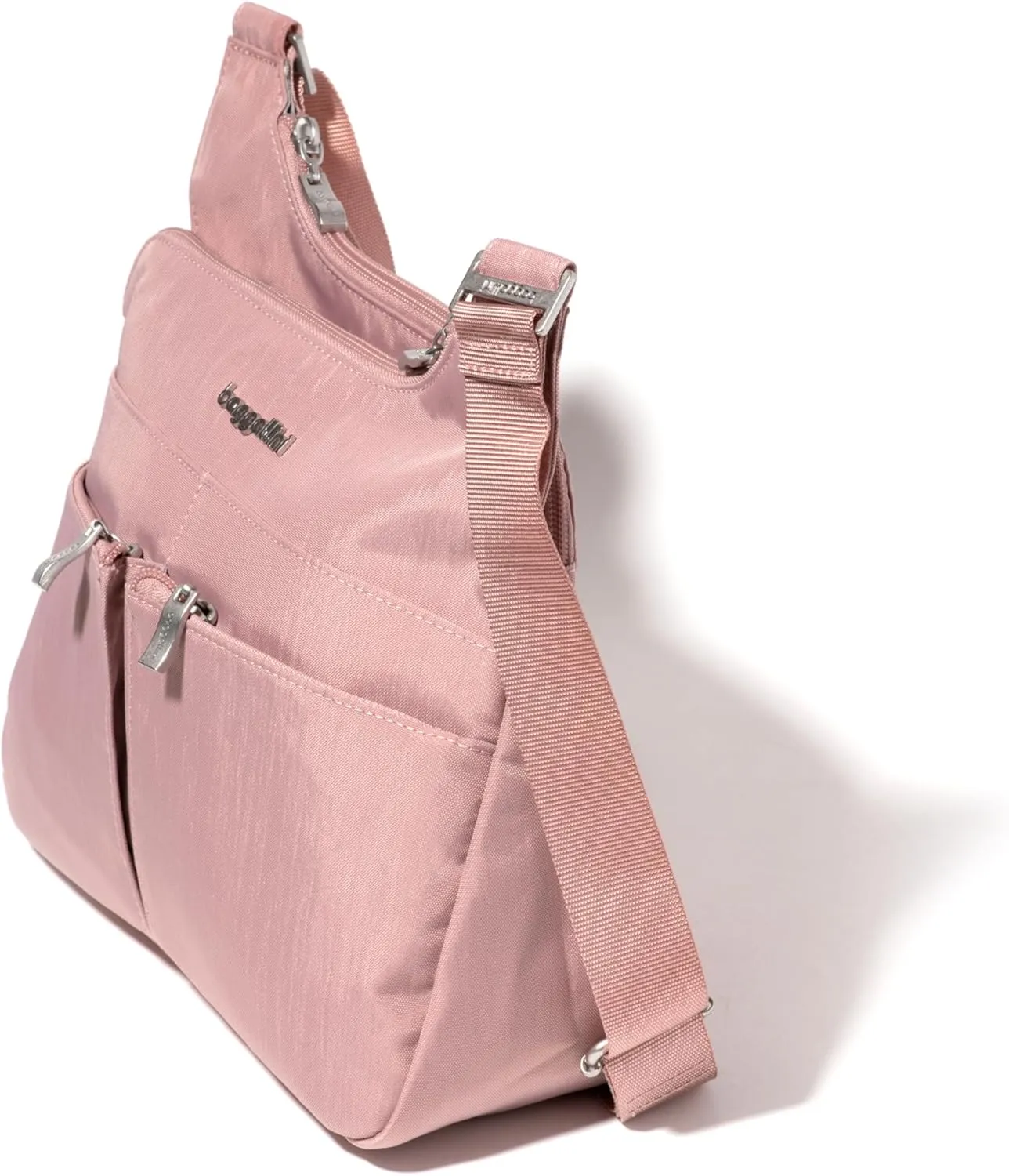 Baggallini Cross Over Crossbody Women 11x8.5 Medium Travel Bag Lightweight Water-Resistant Nylon Organized Handbag Purse