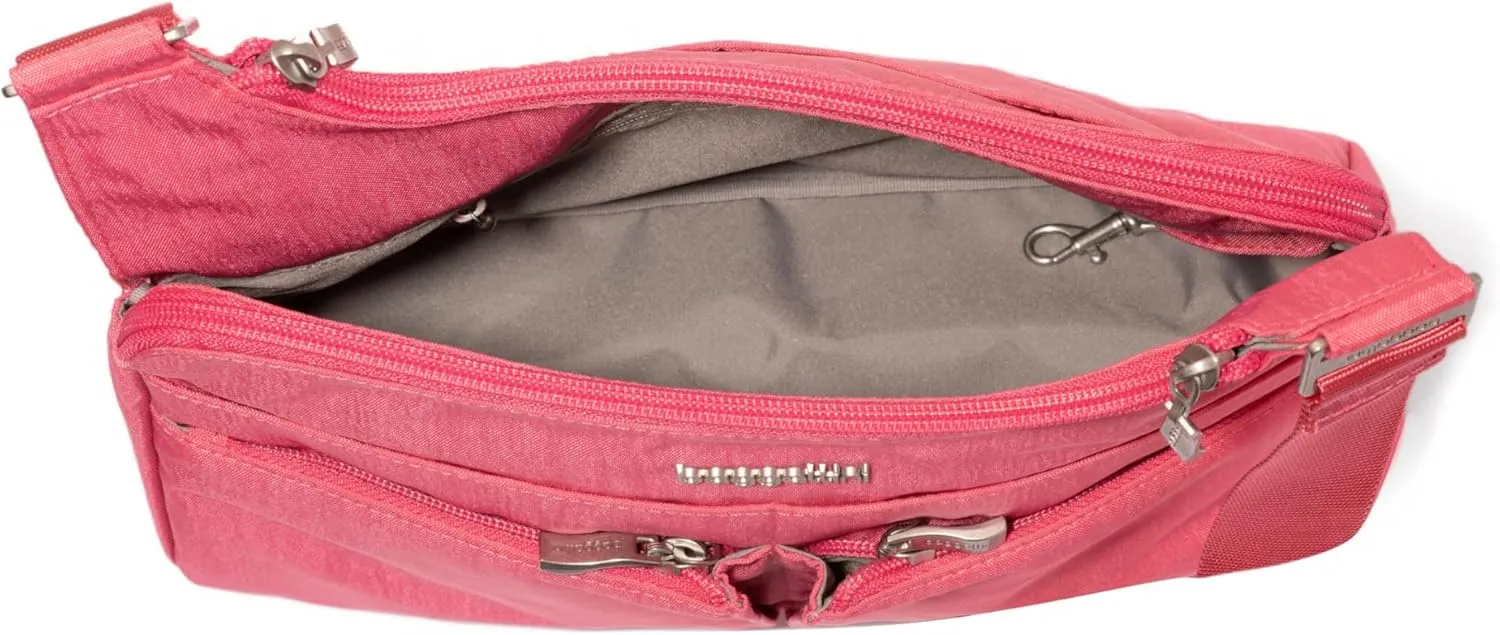 Baggallini Cross Over Crossbody Women 11x8.5 Medium Travel Bag Lightweight Water-Resistant Nylon Organized Handbag Purse