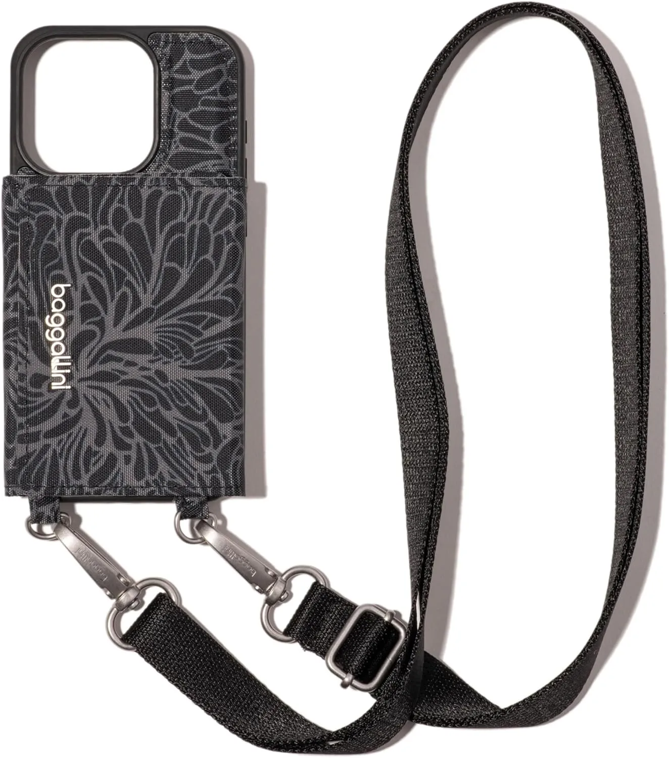 Baggallini On The Go iPhone Card Case Crossbody - Lightweight iPhone Case Designed for iPhone 13, iPhone 14, iPhone 15 and iPhone 15 Pro