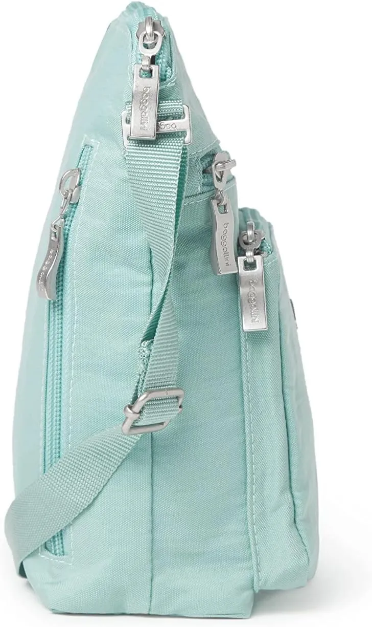 Baggallini Pocket Crossbody Bags for Women 8x8 Small Lightweight Durable Nylon Water-resistant Travel Purse W/Rfid Wristlet