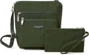 Baggallini Pocket Crossbody with RFID, Juniper, One Size