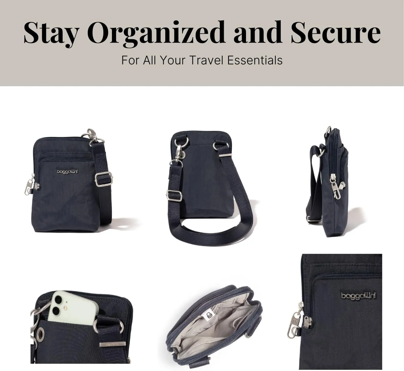 Baggallini Securtex Anti-Theft Activity Crossbody Bag
