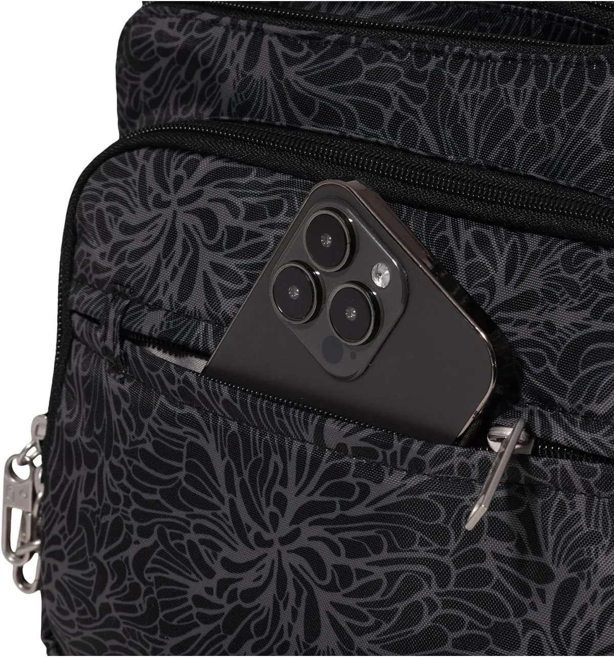 Baggallini Securtex Anti-Theft Crossover Crossbody Bag for Travel 11”w X 8.5”h, RFID, Built-in Wallet, Locking Zippers