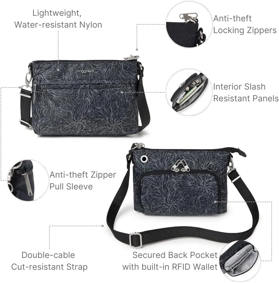 Baggallini Securtex Anti-Theft Memento Crossbody Bag