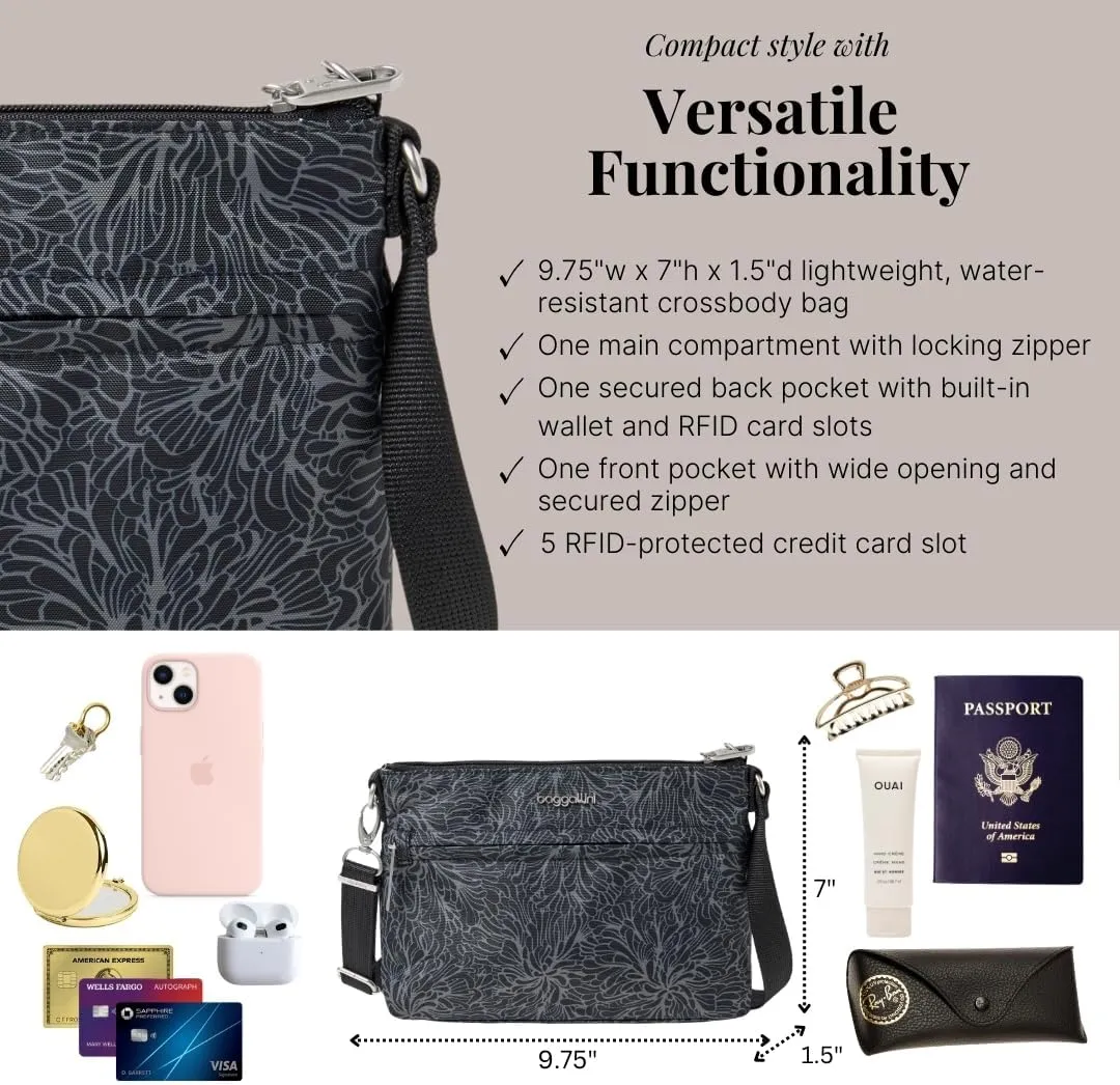Baggallini Securtex Anti-Theft Memento Crossbody Bag