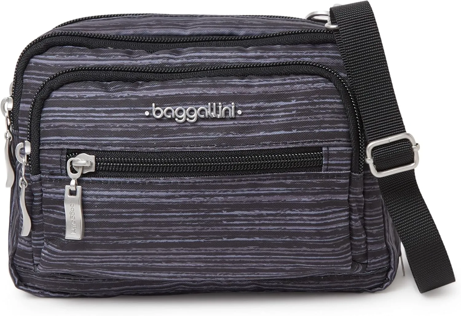 Baggallini Triple Zip Small Crossbody Bag for Women